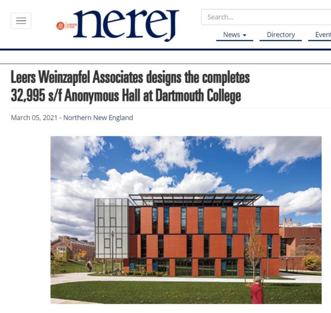 New England Real Estate Journal Features Anonymous Hall at Dartmouth